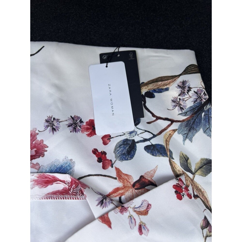 NWT ZARA Floral Printed Front Pleat Midi Skirt Size XLarge - Picture 4 of 10